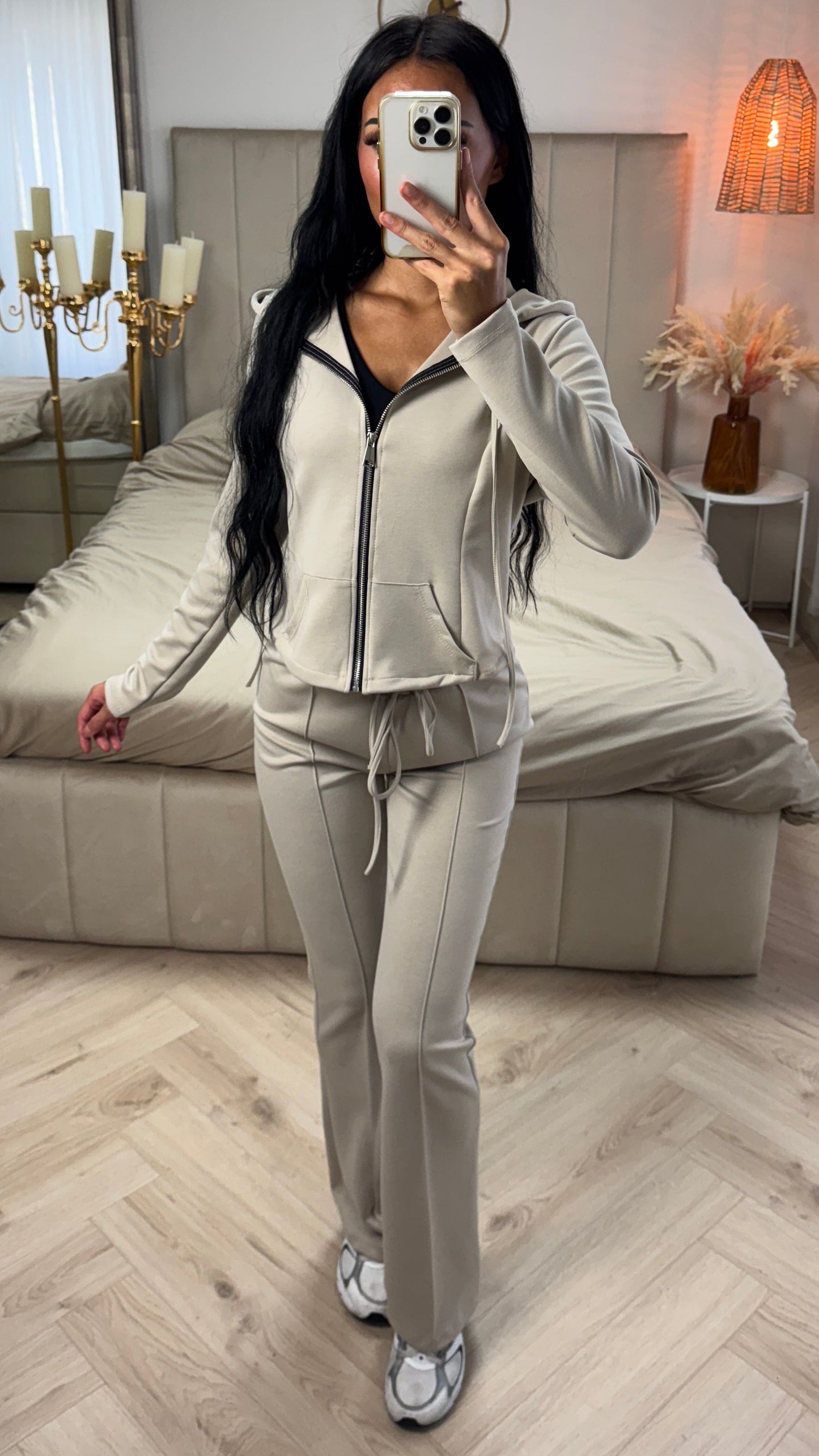 Two-Piece Jogging Set with Corset Detail at the Back