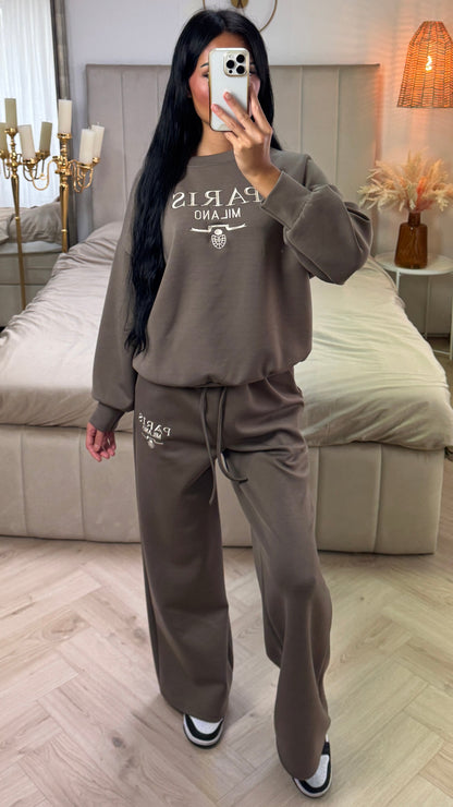 Two-Piece Jogging Set with Paris/Milano Print