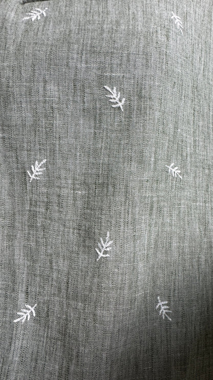 V Neck Oversized Set Emroidered Plants