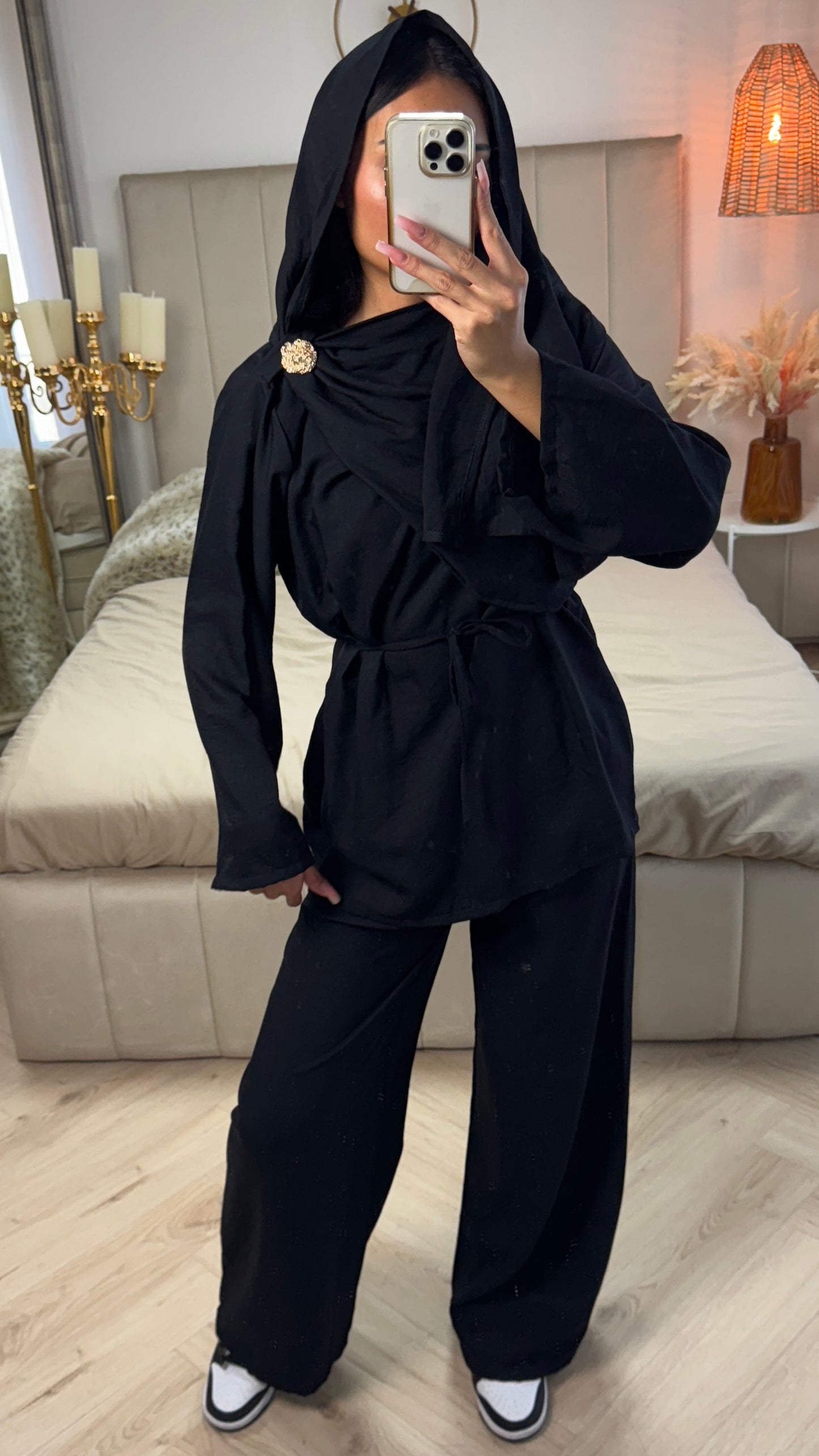 Viscose Cape Set with Brooch & Belt