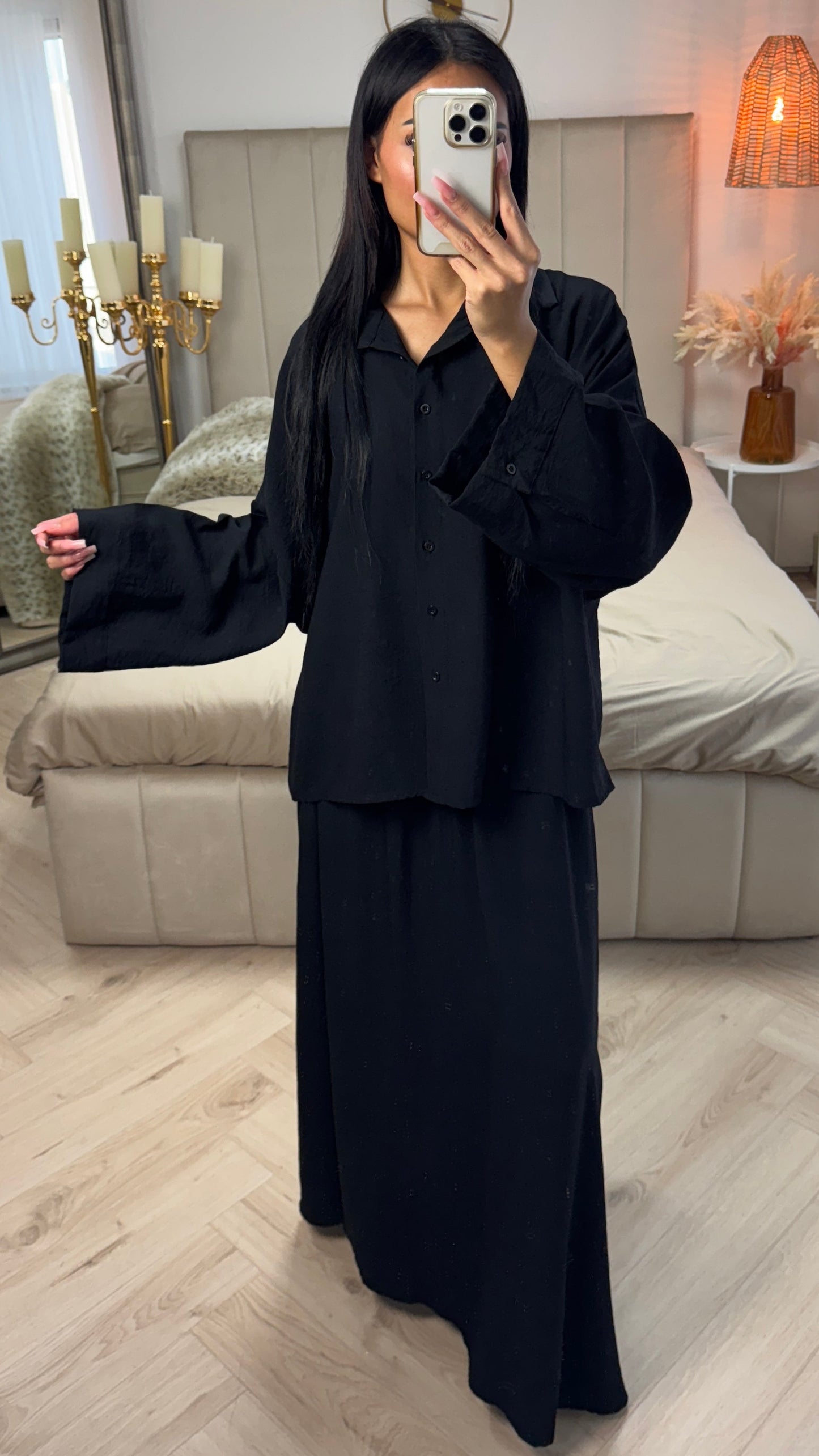 Viscose Blouse & Maxi Skirt Set