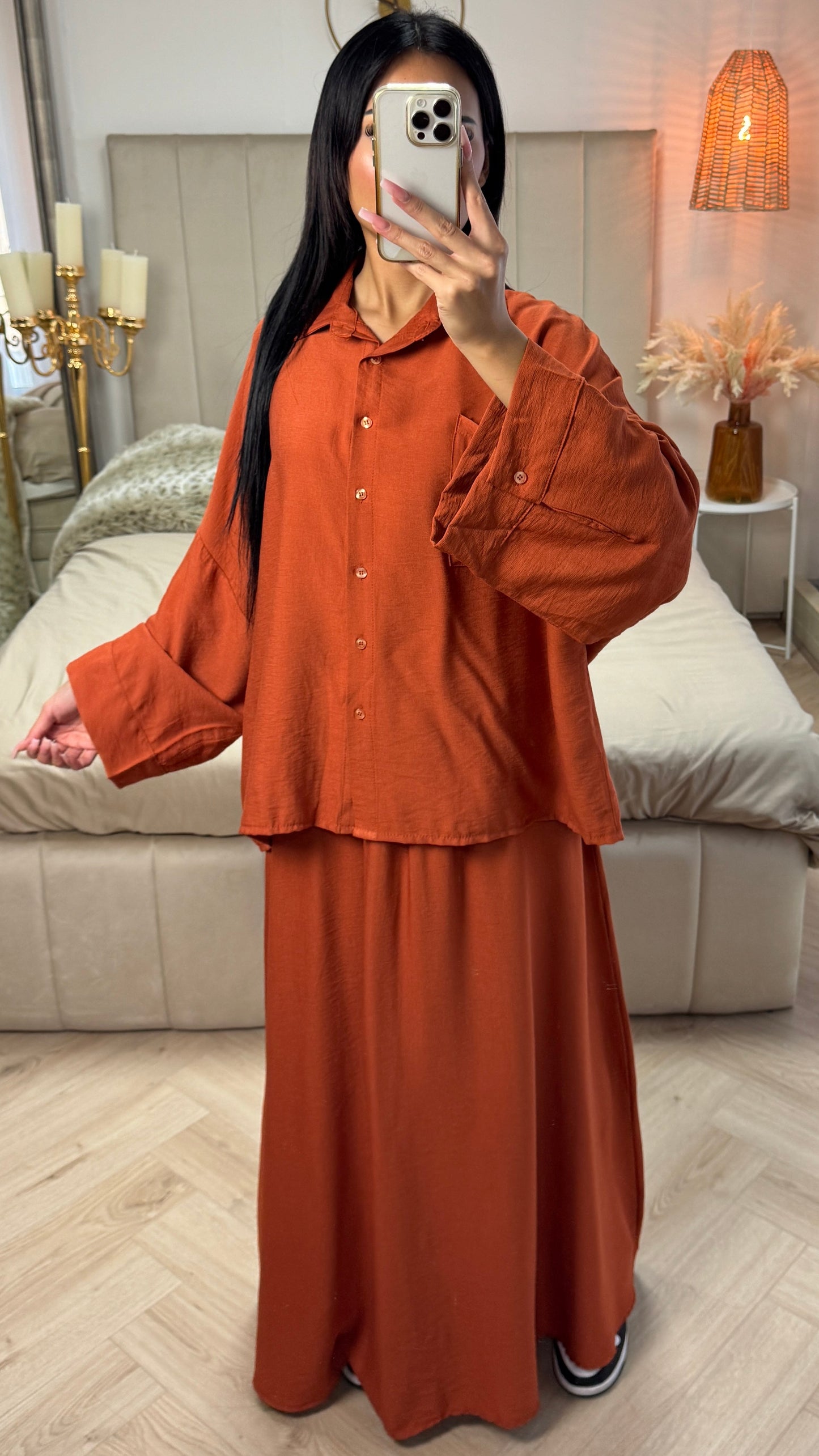 Viscose Blouse & Maxi Skirt Set