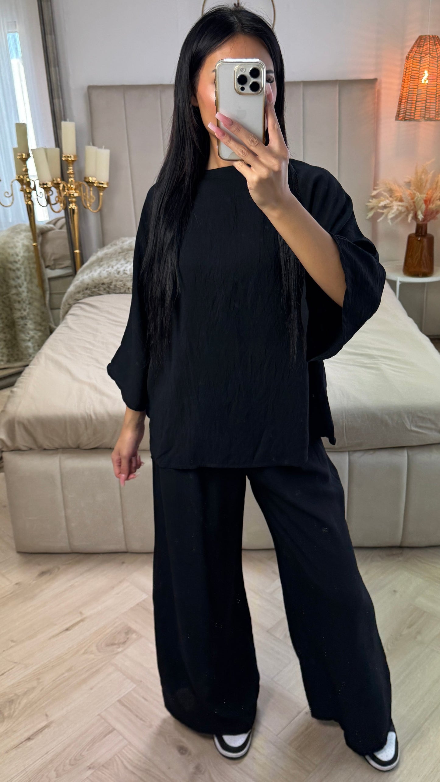 Viscose Set with Wide-Sleeved Trousers & Top