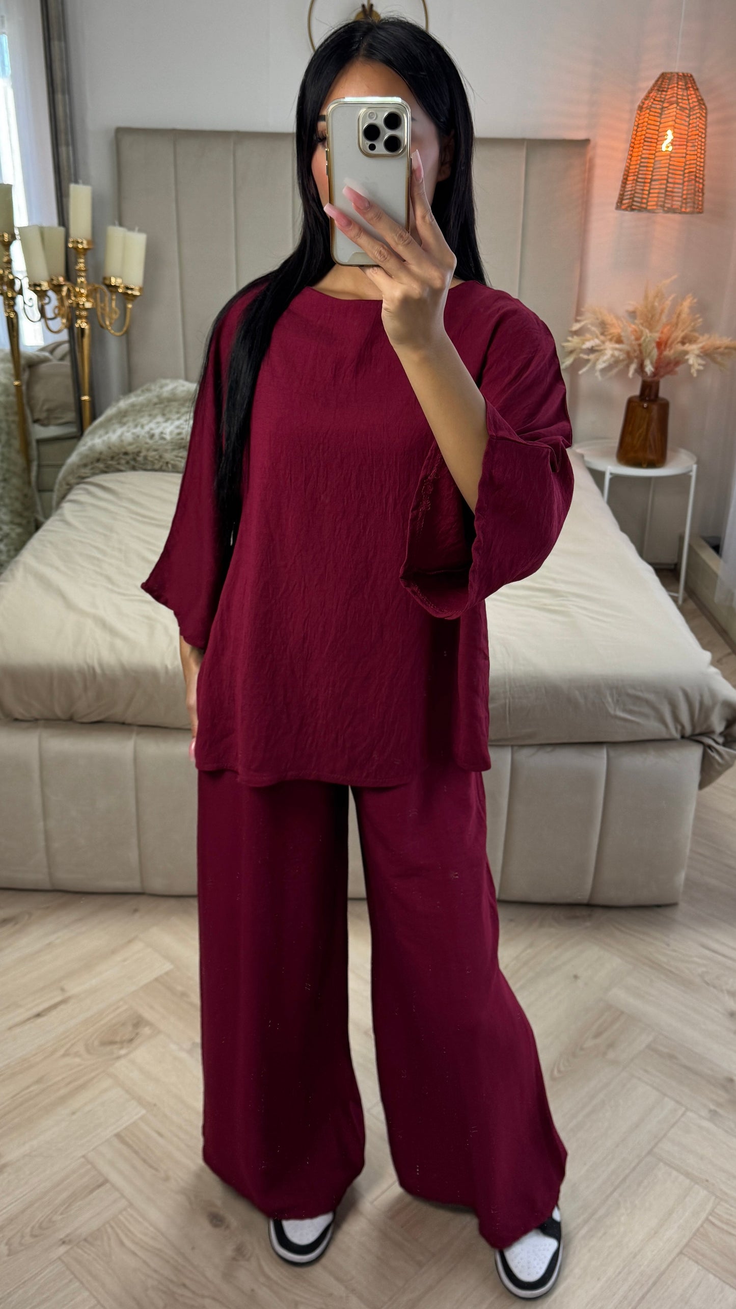 Viscose Set with Wide-Sleeved Trousers & Top