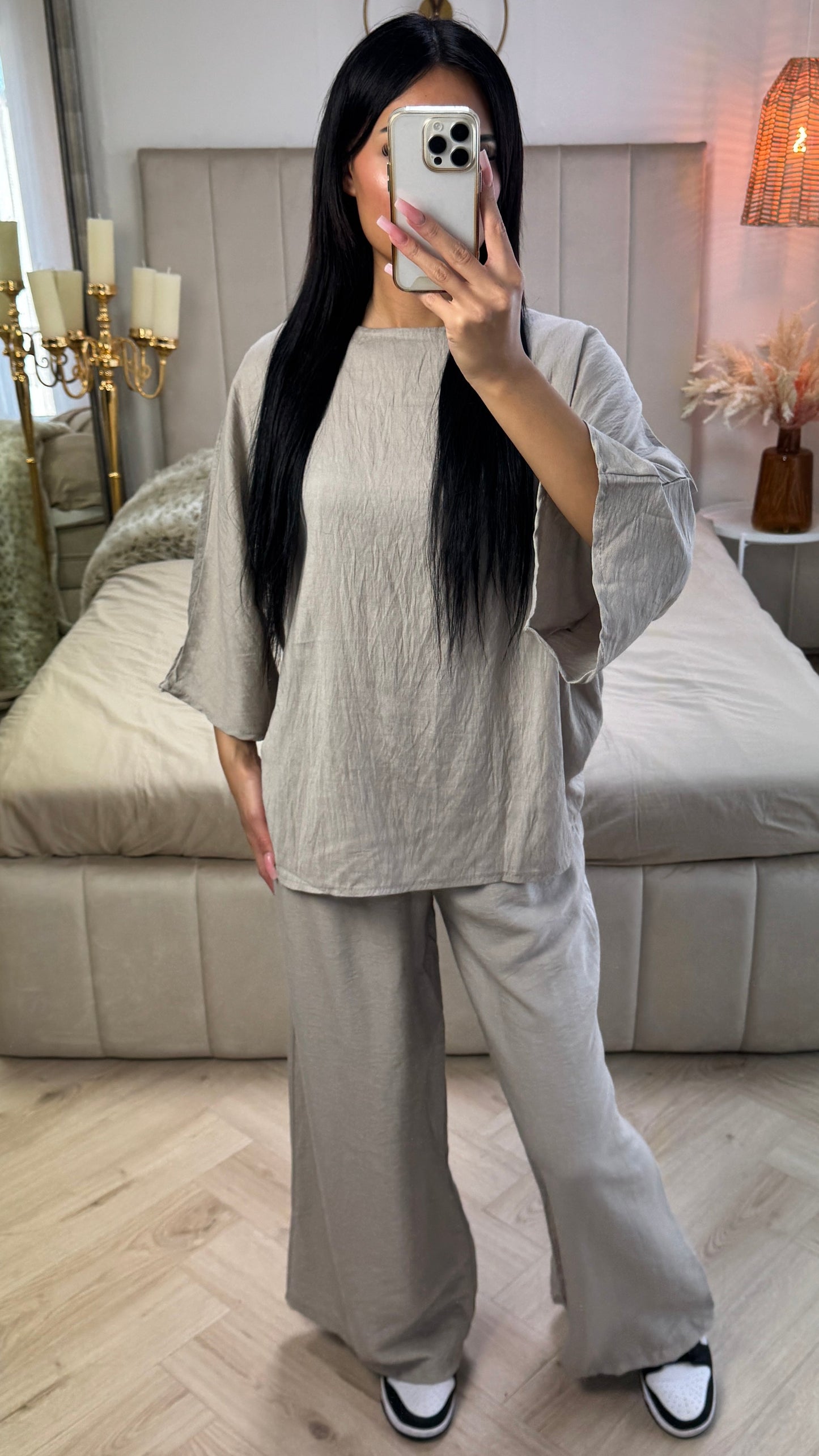 Viscose Set with Wide-Sleeved Trousers & Top