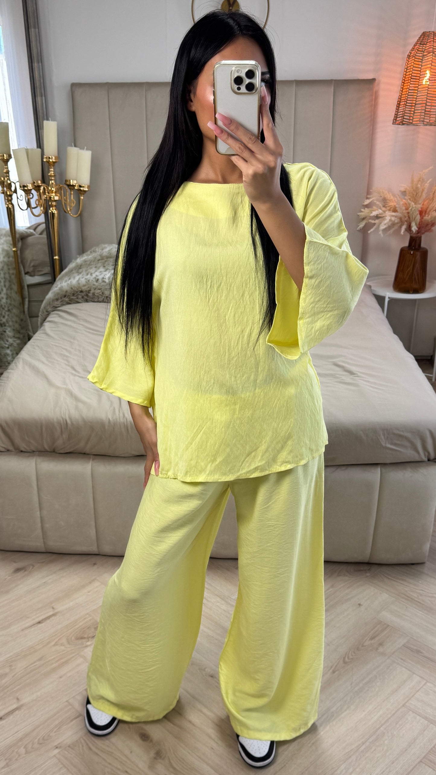 Viscose Set with Wide-Sleeved Trousers & Top