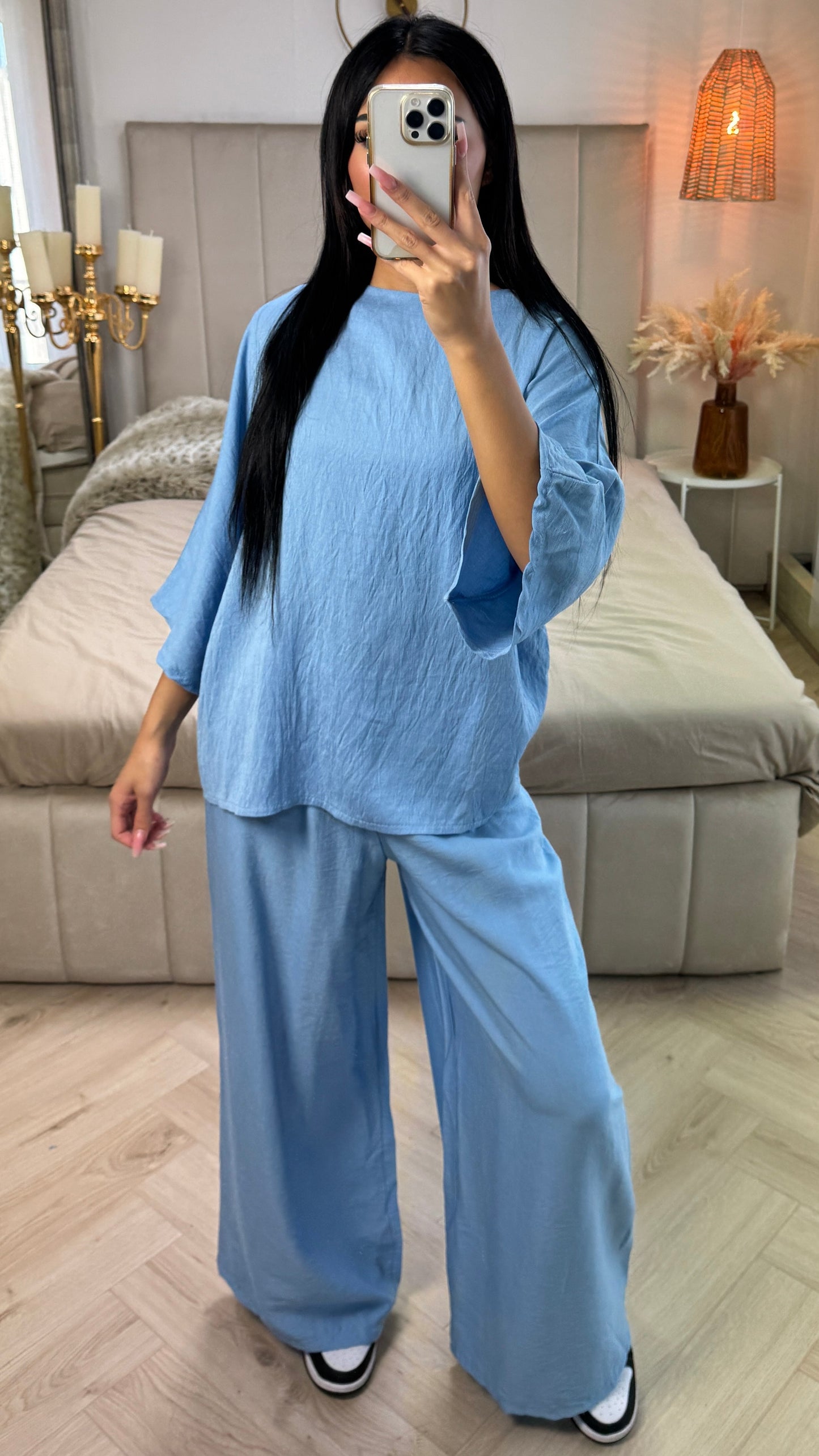 Viscose Set with Wide-Sleeved Trousers & Top