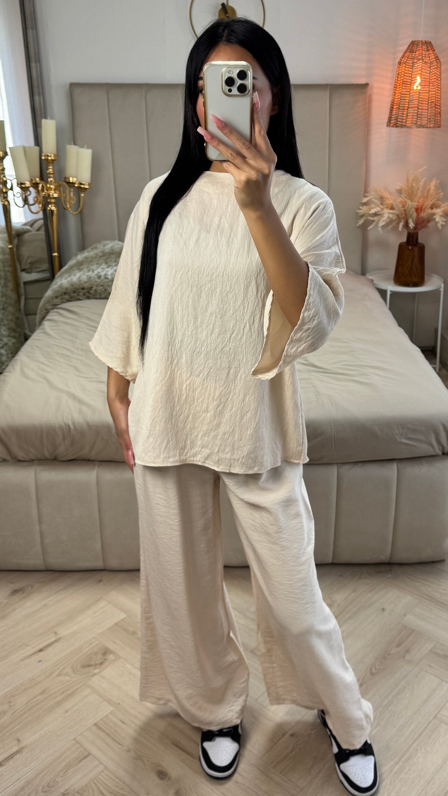 Viscose Set with Wide-Sleeved Trousers & Top