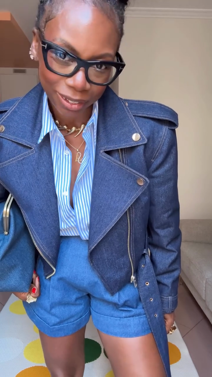 Blue Denim Moto Jacket