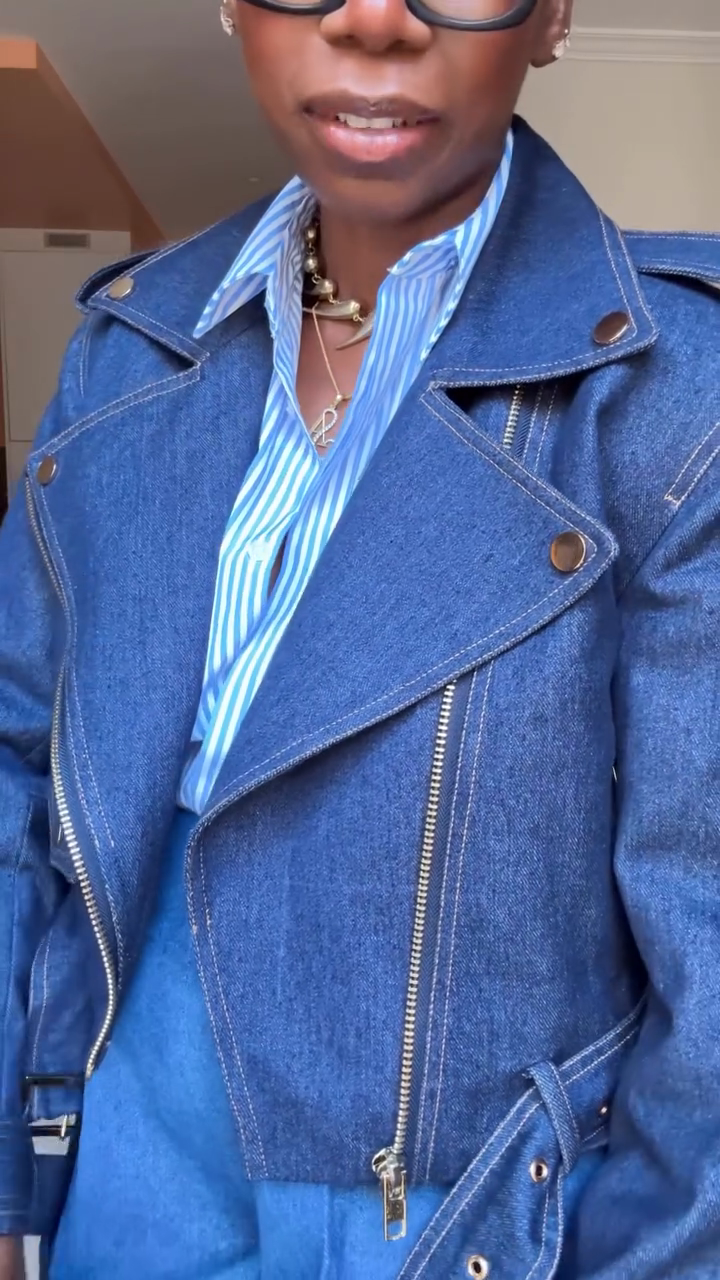 Blue Denim Moto Jacket