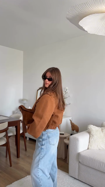 Brown cropped blazer