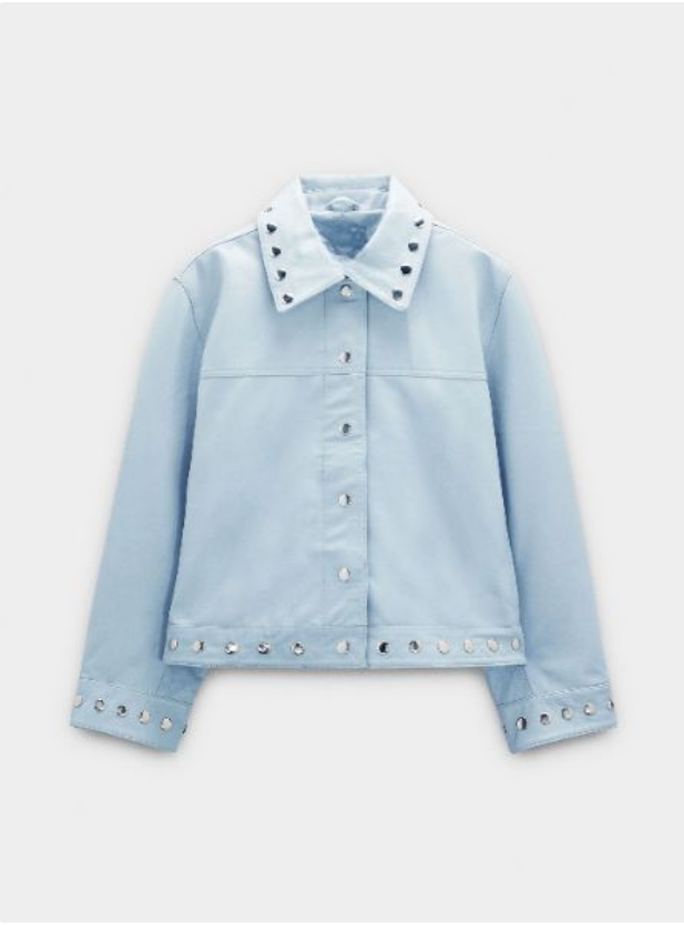 Stud  Leather Trucker Jacket