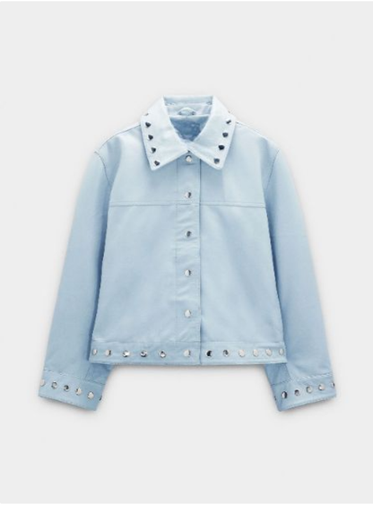 Stud  Leather Trucker Jacket