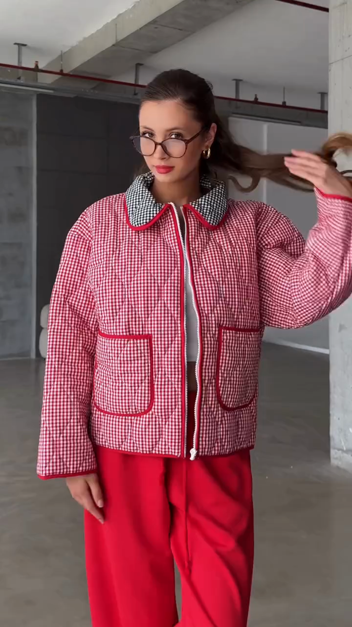 Check cotton jacket