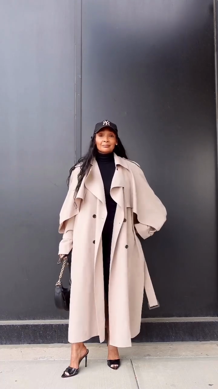 Beige trench coat