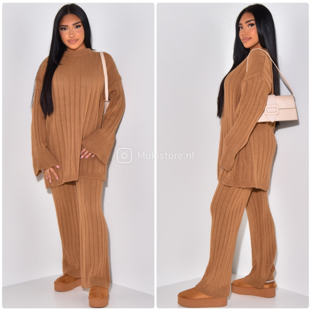 Knitwear Oversized Long Top Wide Leg And Sleeve Detail 23535