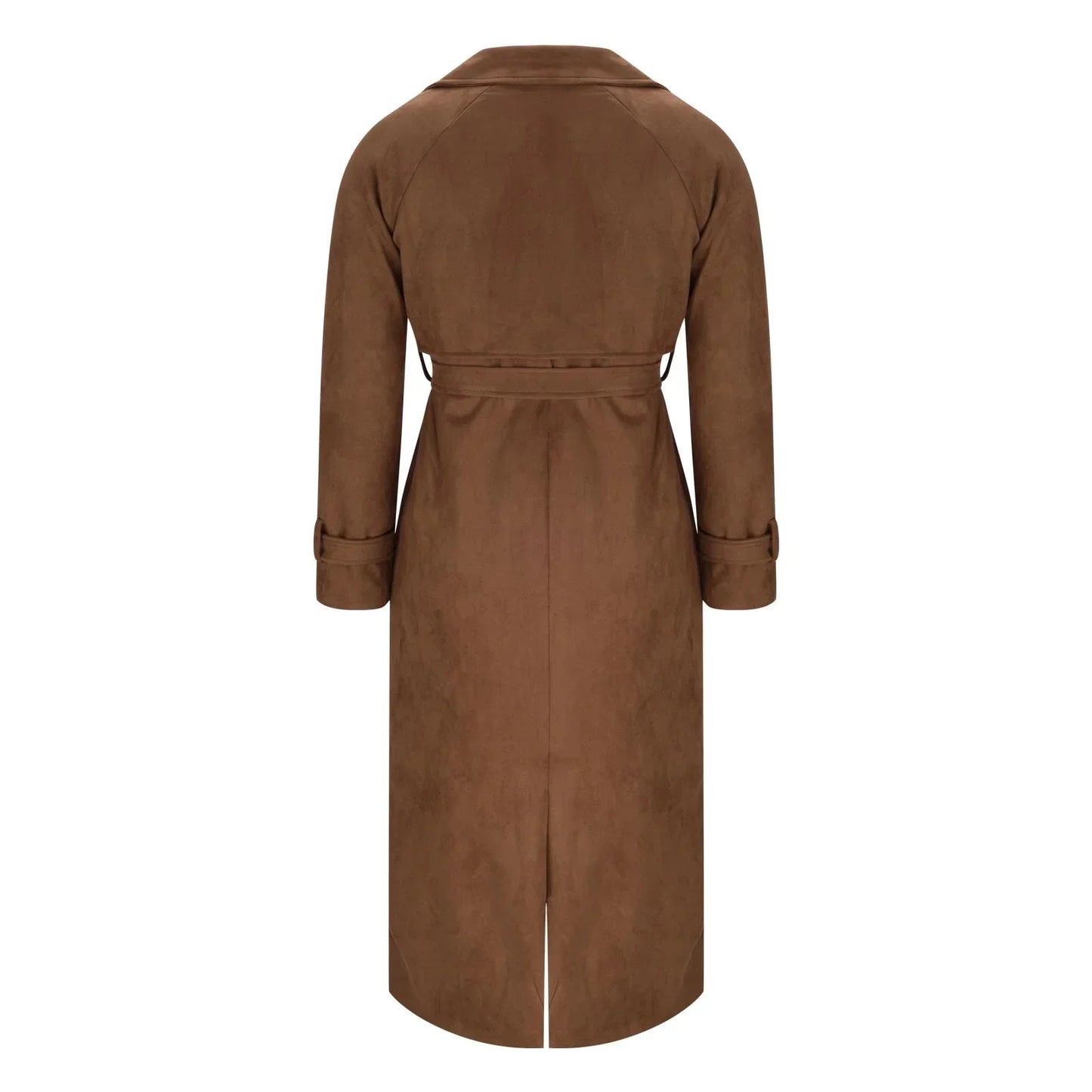Casual long suede pea coat