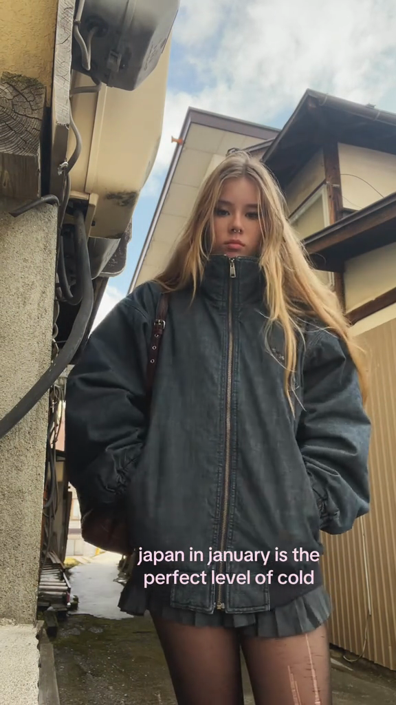 Washed Denim Puffer Jacket