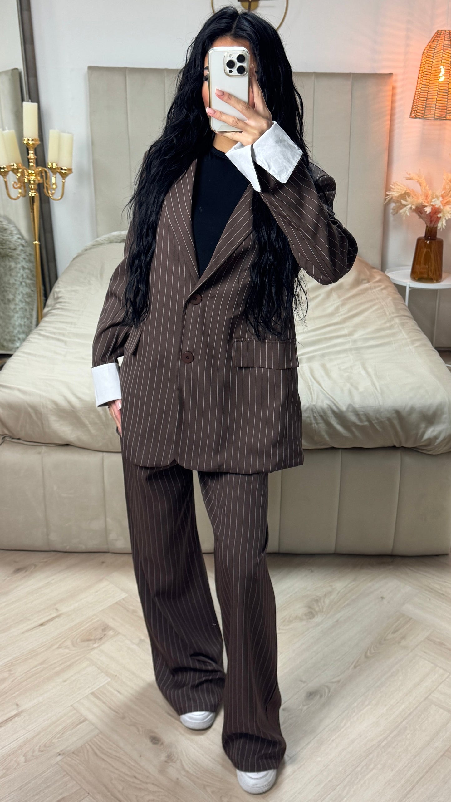 Oversized Stripes Blazer + Pantalon White Sleeve + Taille Detail