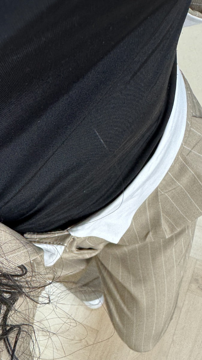 Oversized Stripes Blazer + Pantalon White Sleeve + Taille Detail