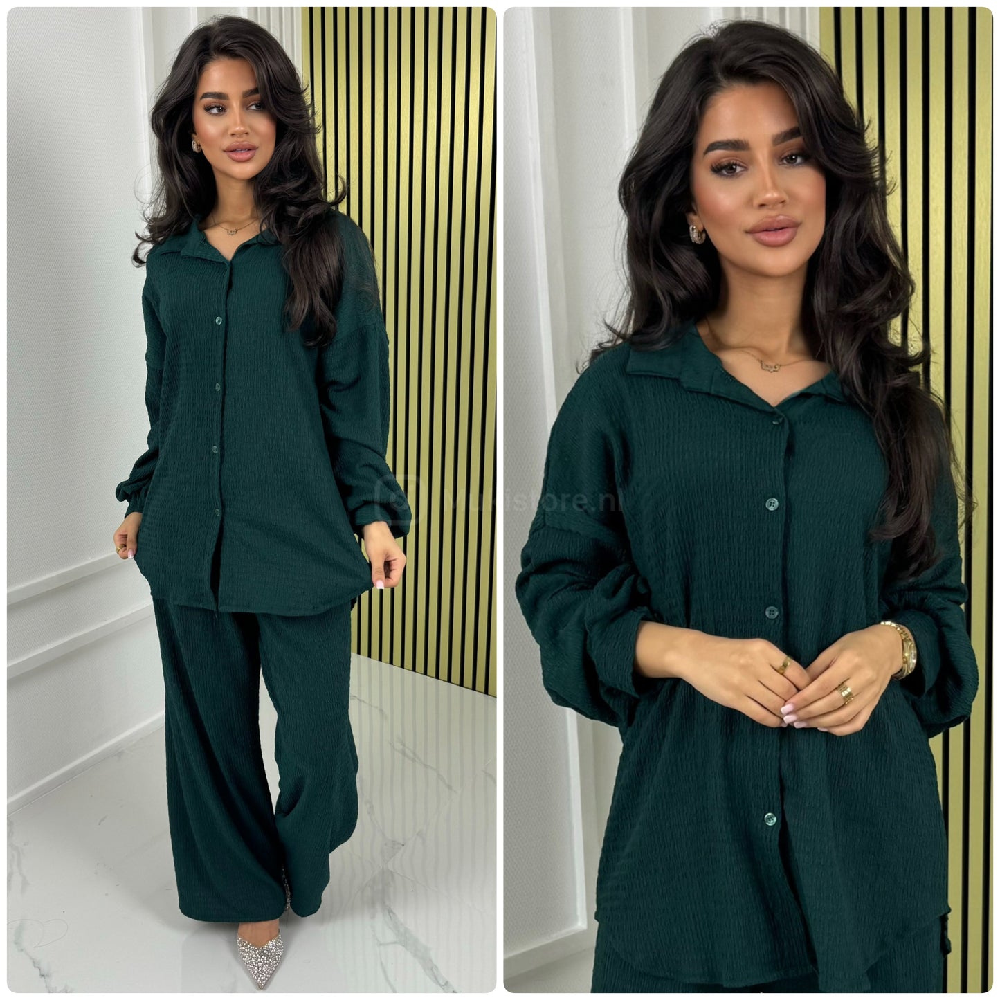 Blouse Wide Leg Set Cheesecloth