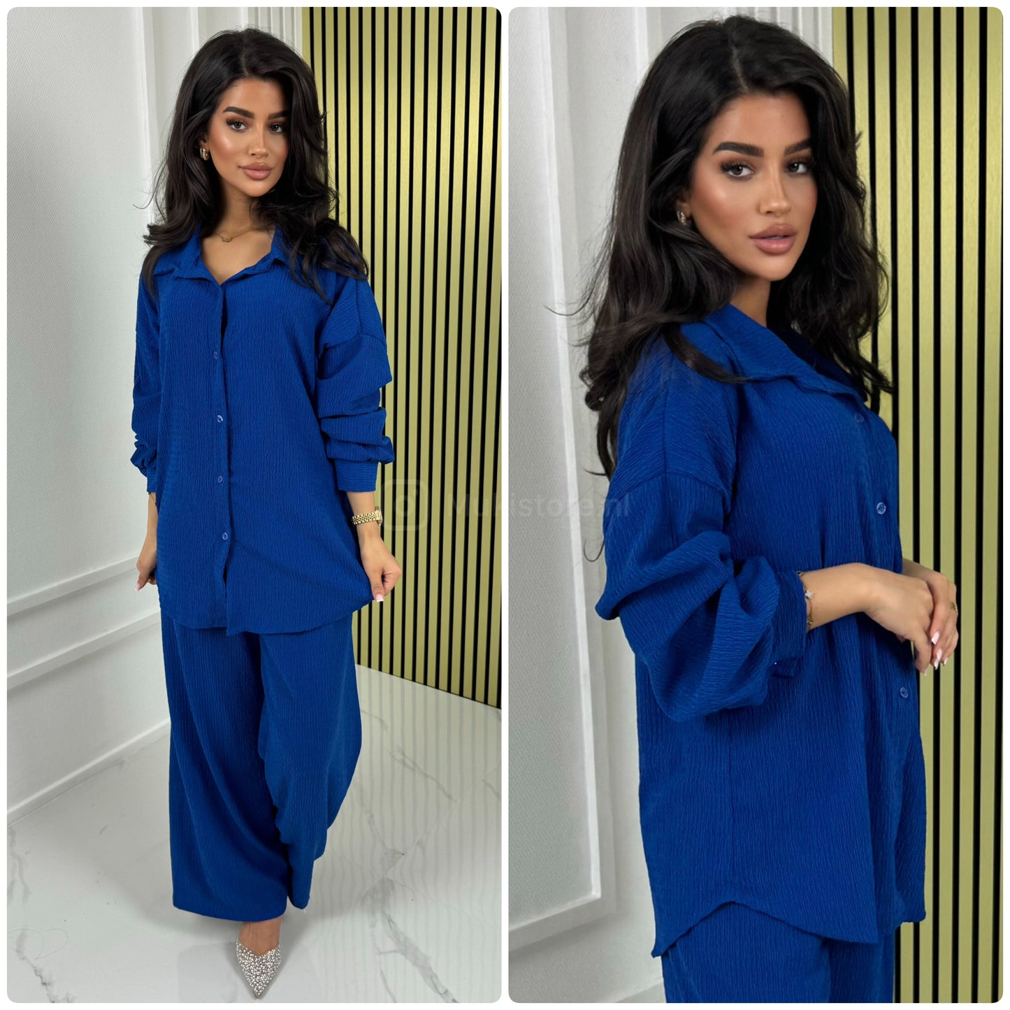 Blouse Wide Leg Set Cheesecloth