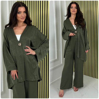 Button Detail Oversized Set