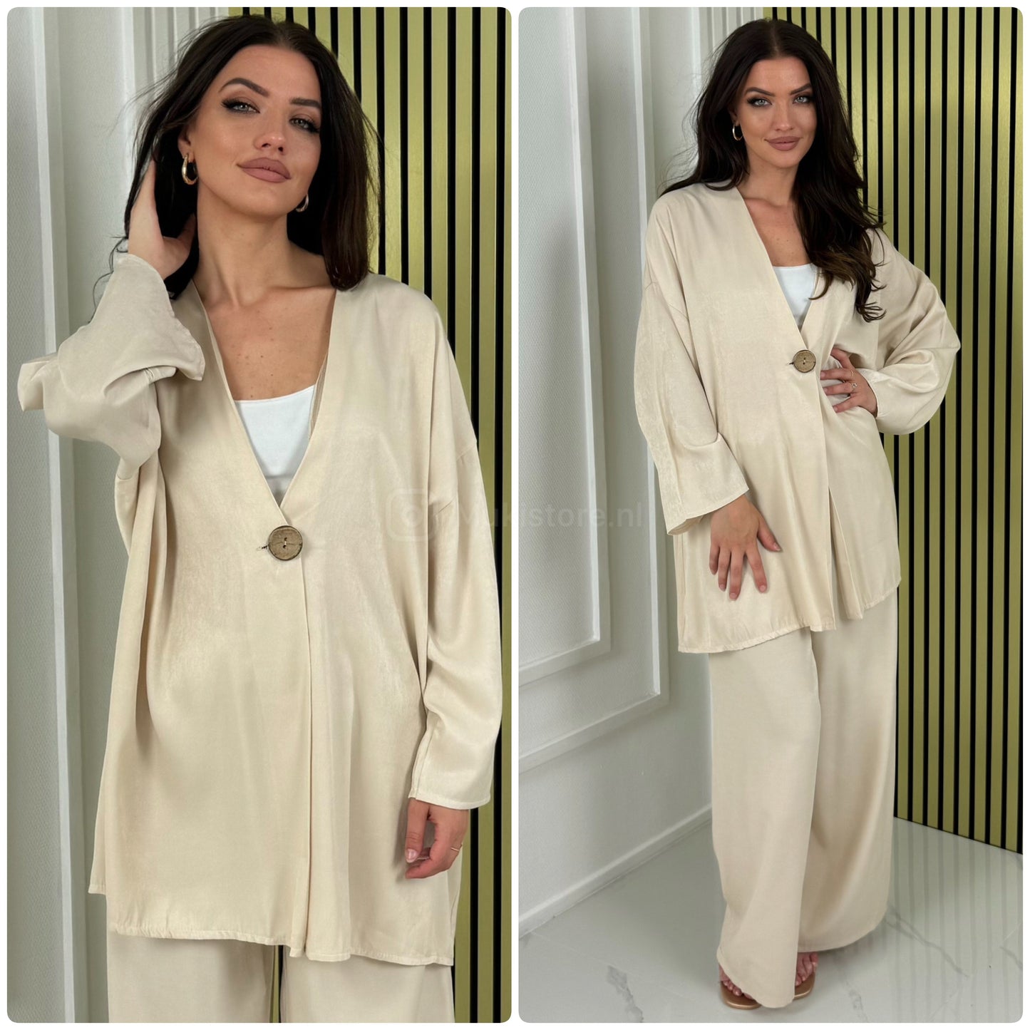 Button Detail Oversized Set