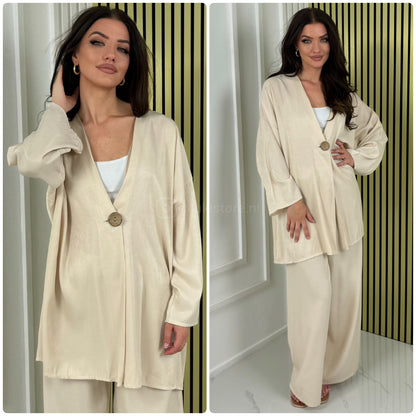 Button Detail Oversized Set