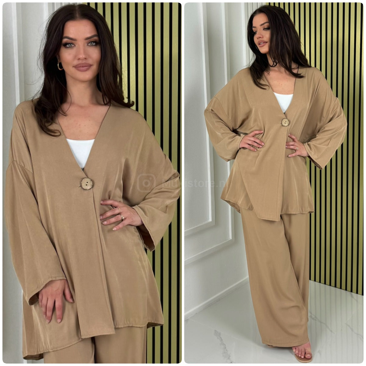 Button Detail Oversized Set