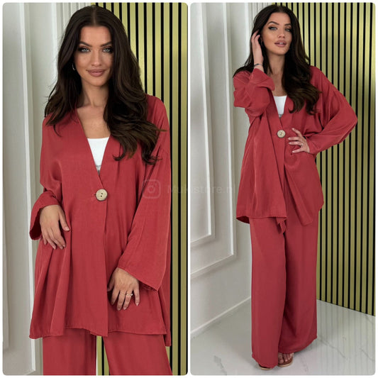 Button Detail Oversized Set