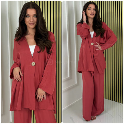 Button Detail Oversized Set