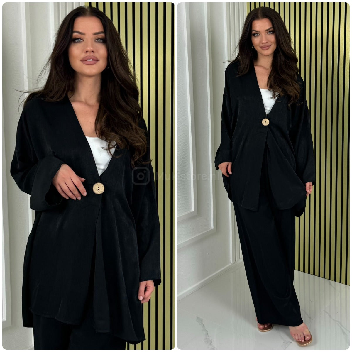 Button Detail Oversized Set