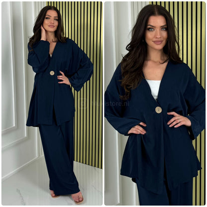 Button Detail Oversized Set