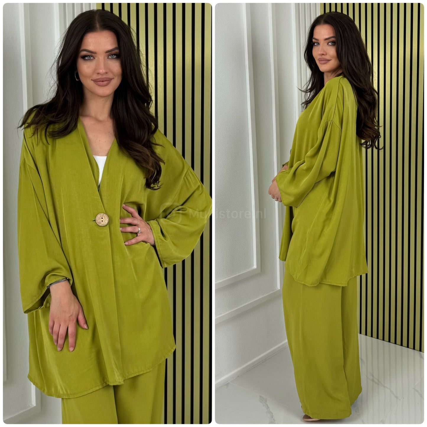 Button Detail Oversized Set