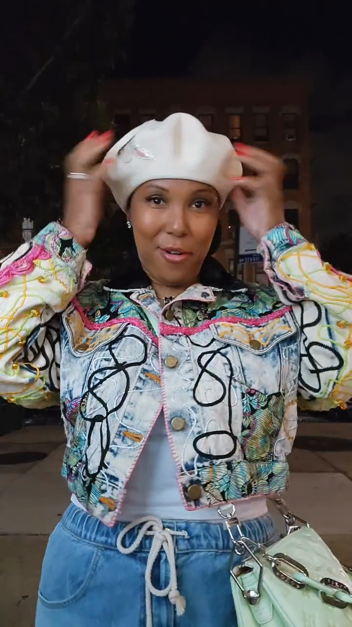 Colorful Embroidered Denim Jacket