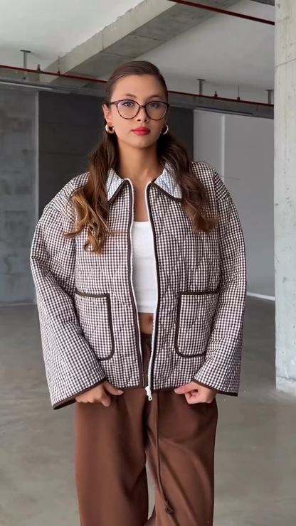 Check cotton jacket