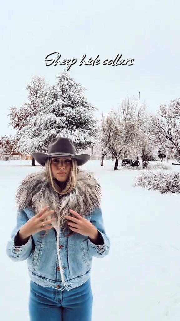 Sheepskin collar denim jacket