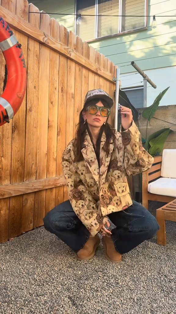 Doggy Style Jacquard Cropped Jacket