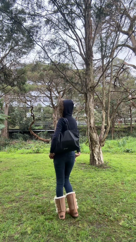 Furry Hood Navy Blue Jacket