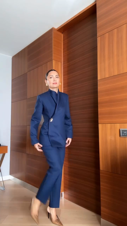 Navy Blue Tailored Suit