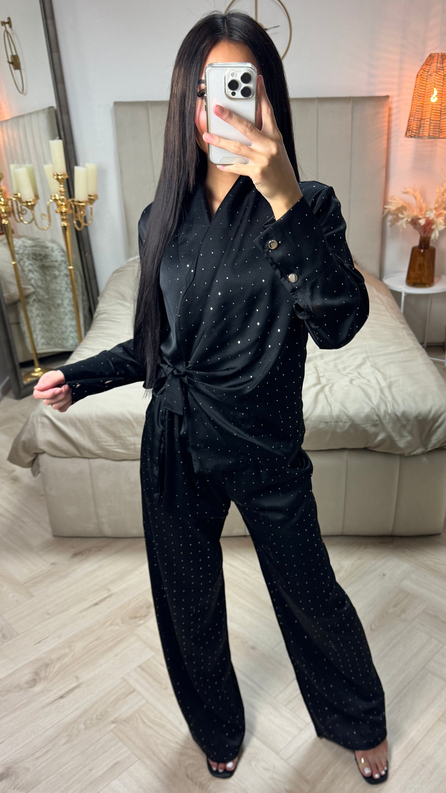 Diamond Satin Wrap Tie Belt Set