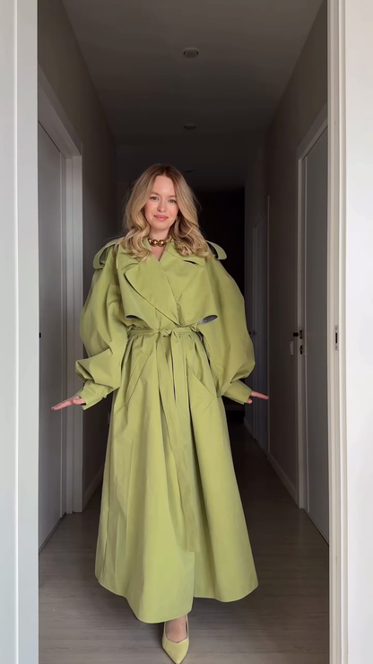 Light green oversized trench coat