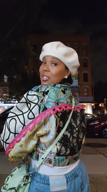 Colorful Embroidered Denim Jacket