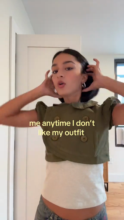 Cropped Collared Layered Jacket