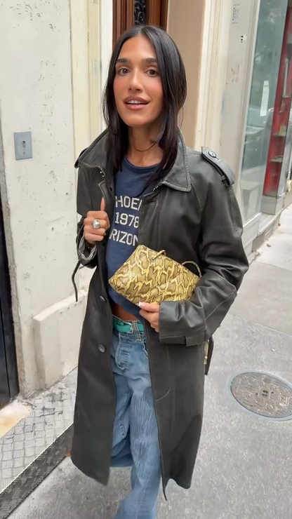 Black Leather Trench Coat