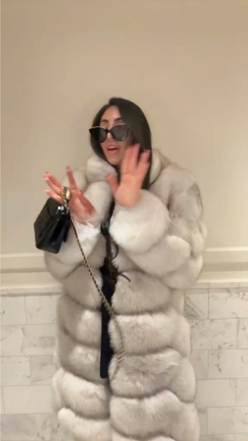 Luxury Fox Fur Leather Coat