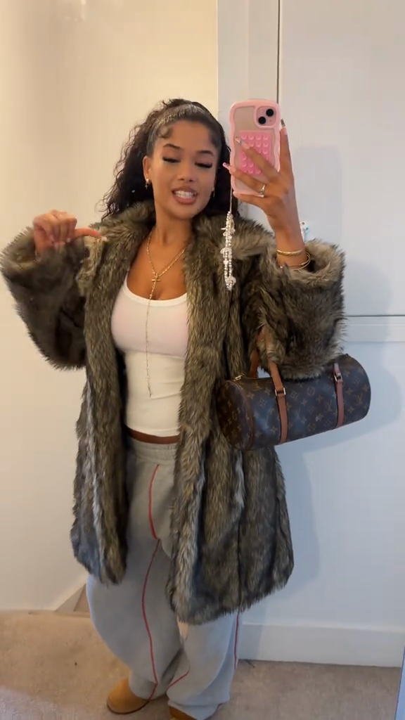 Faux fur coat