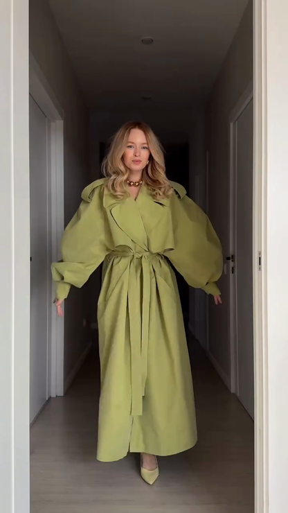 Light green oversized trench coat