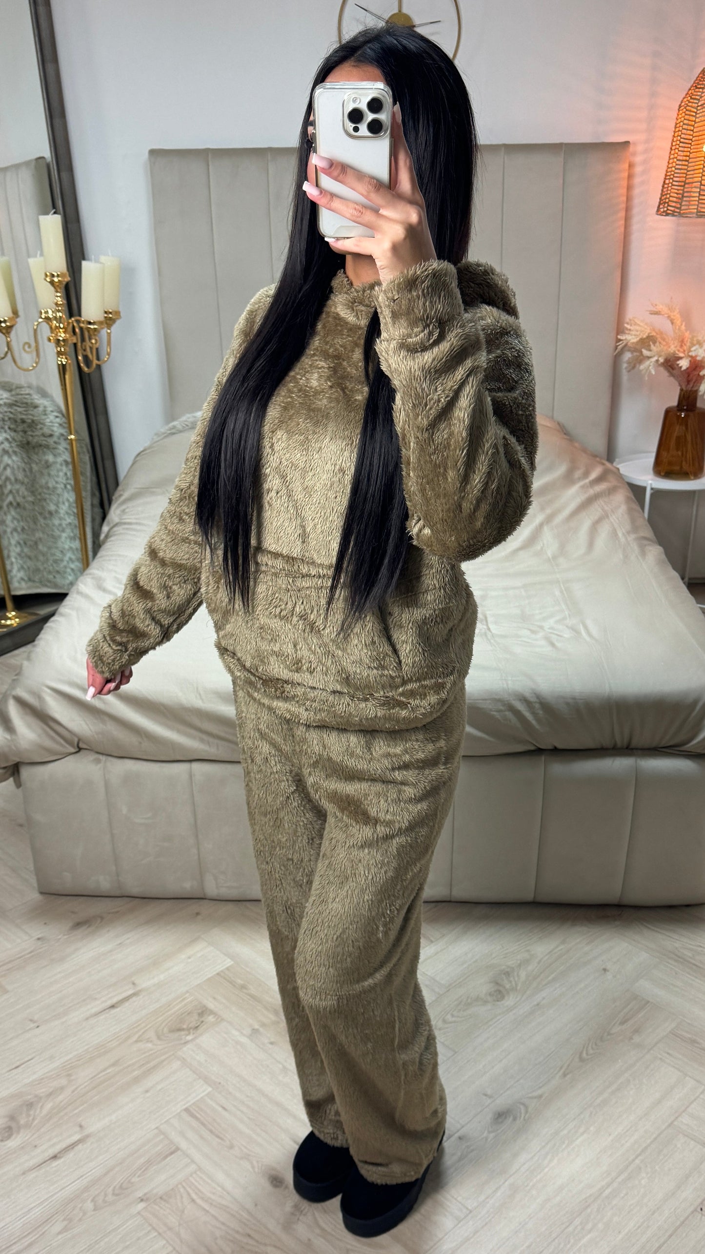 Fully Double Sided Teddy Hoodie Set